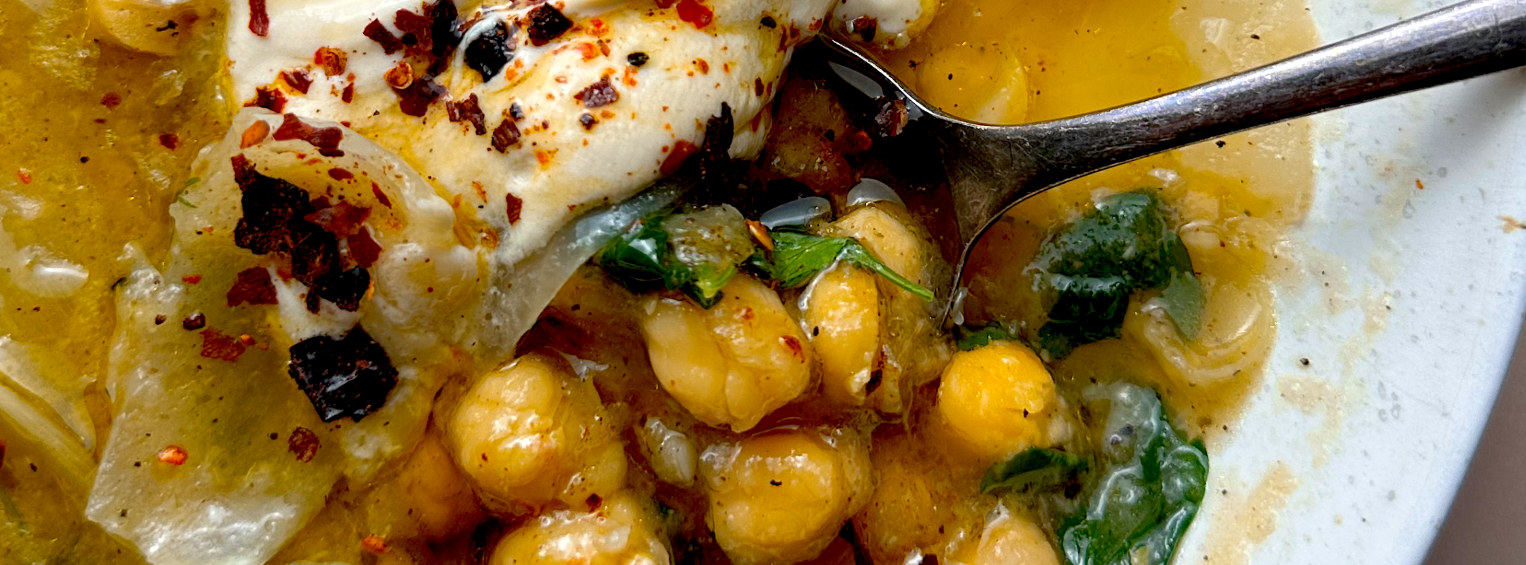 Image for Hearty chickpea broth with whipped tahini.: A dish to welcome the new season and new year