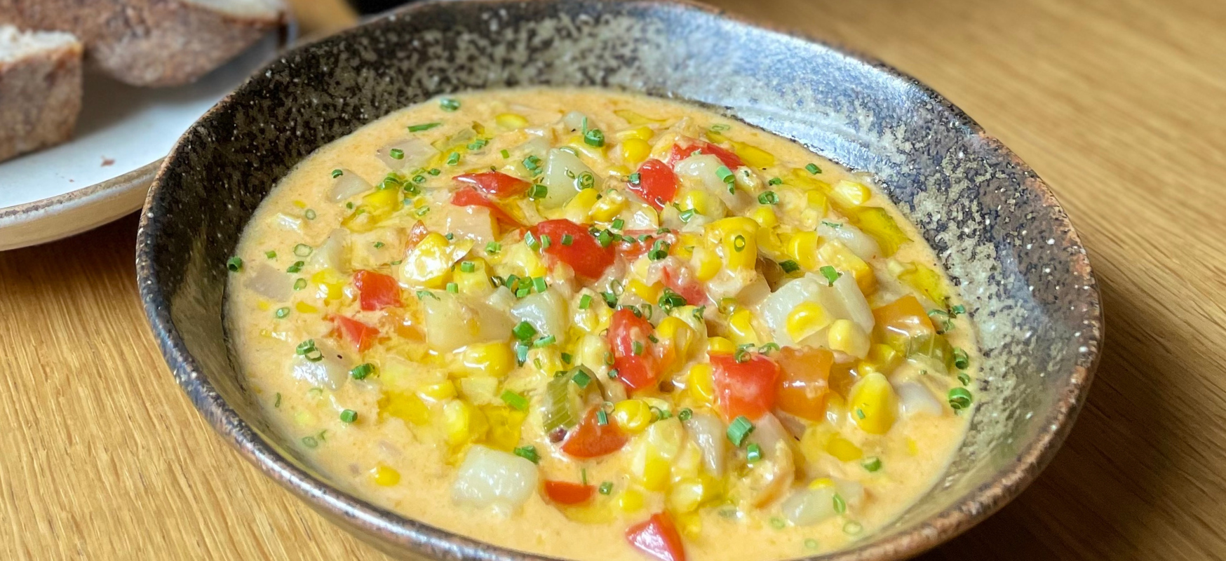 Image for Fragrant Corn Chowder: Time to welcome the cosy season with a steaming bowl of goodness