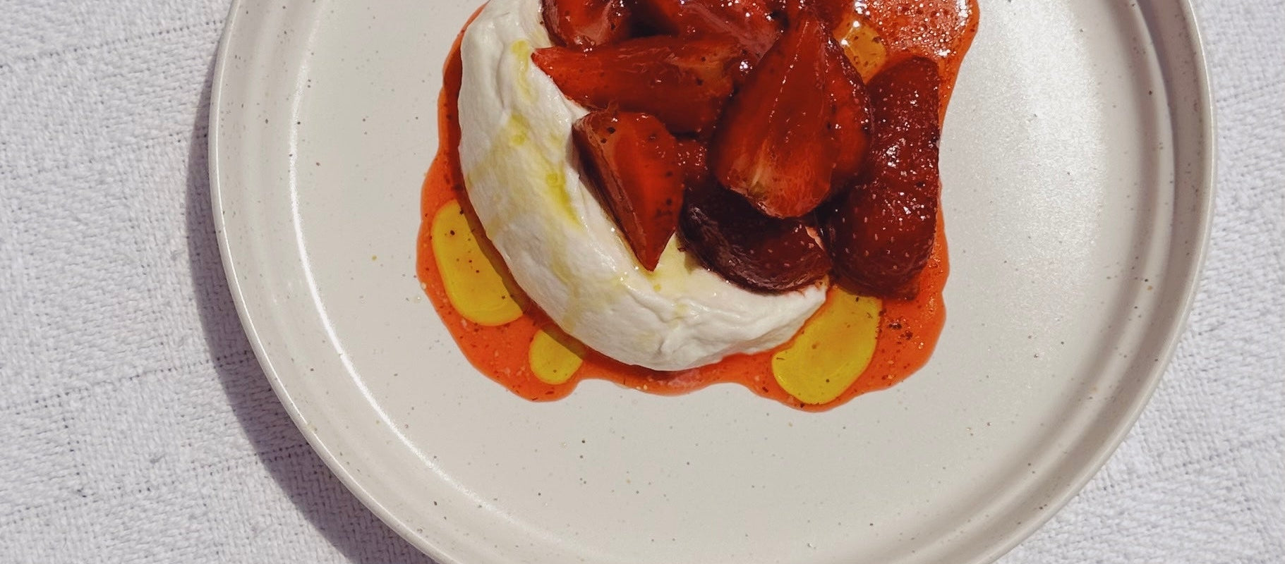 Image for Strawberries and cream with olive oil: Give strawberries their main character moment with this recipe