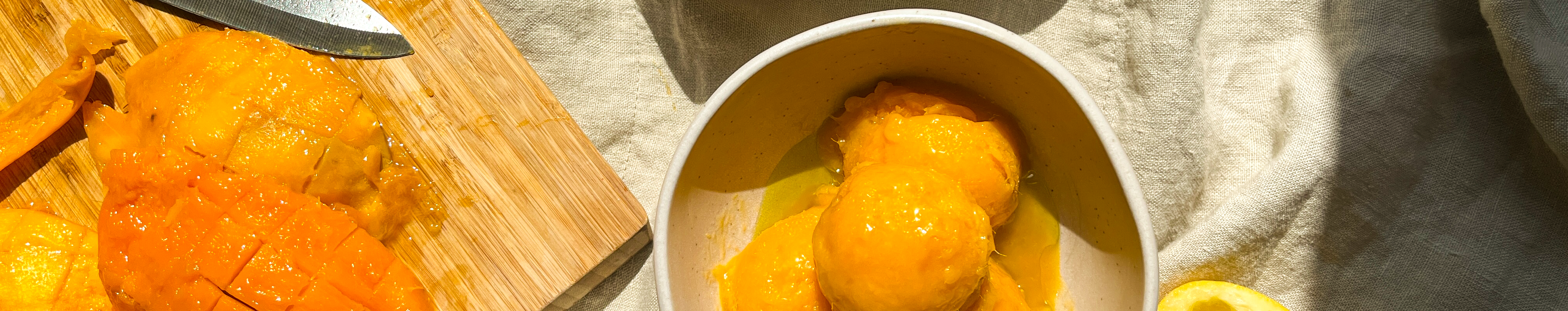 Image for Mango sorbet with olive oil: Prepare to be blown away by this flavour pairing