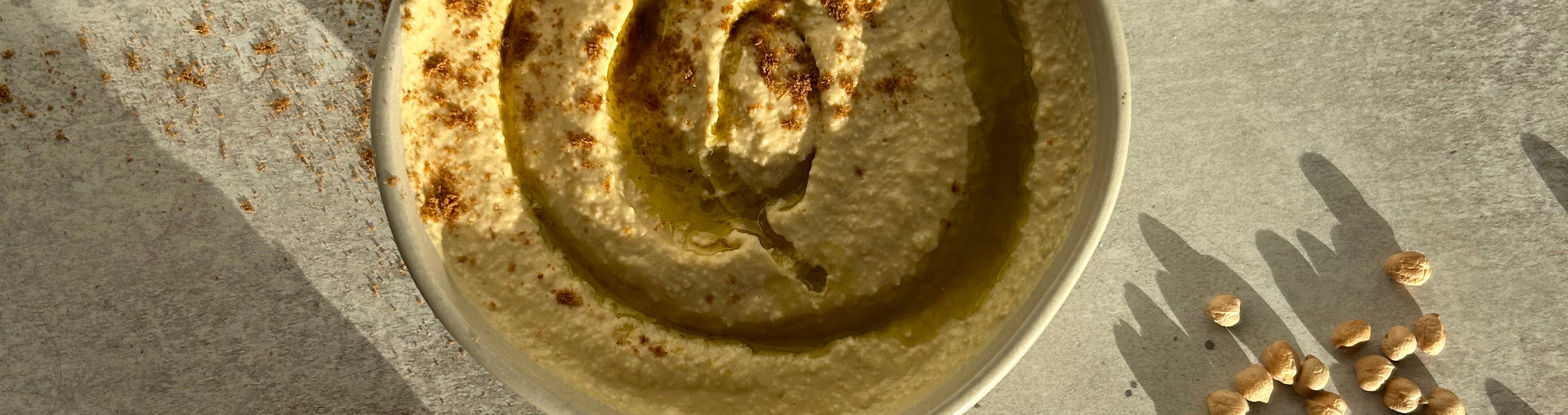 Hummus from leftover greens with extra virgin olive oil