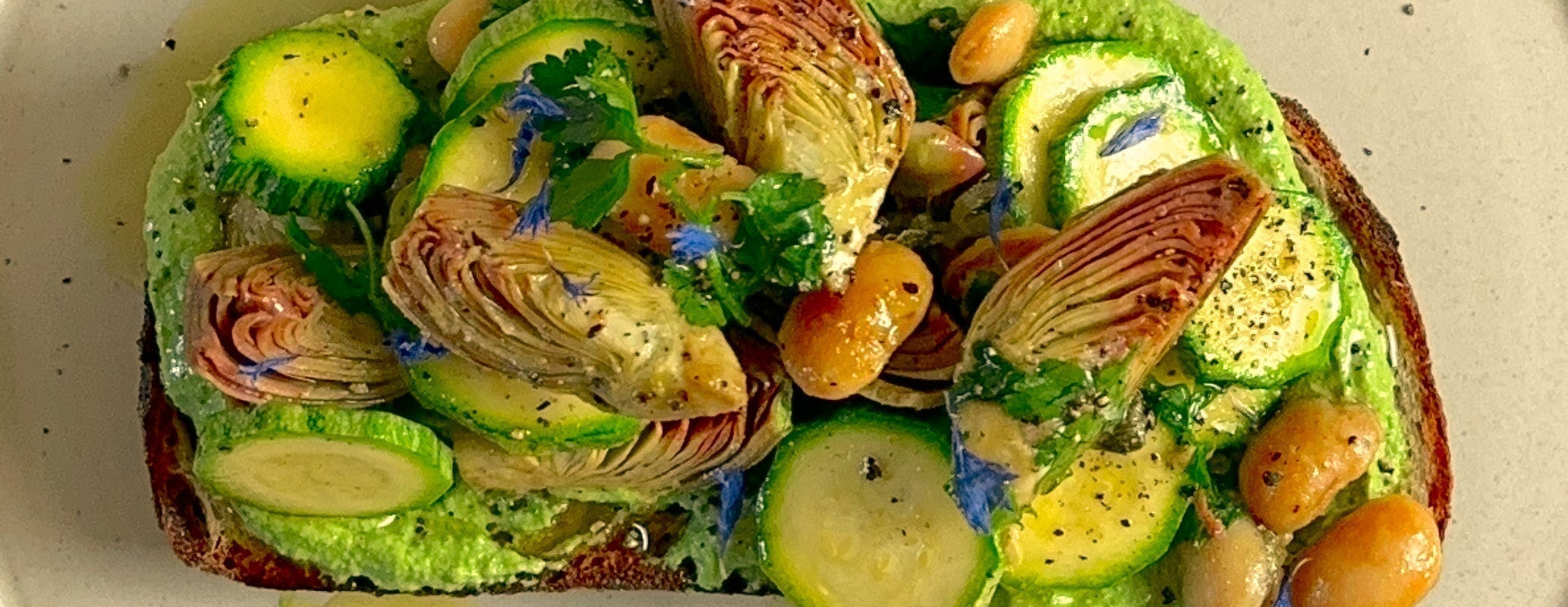 Image for Wild garlic greens on toast.: This toast screams spring